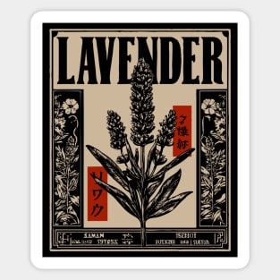Lavender Plant Botanical Illustration in Vintage Apothecary Style Sticker